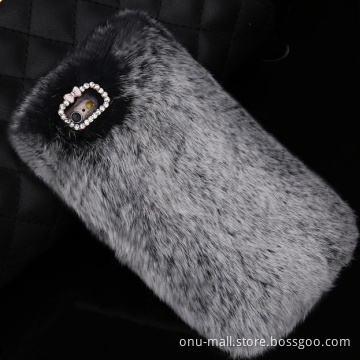 Trade Assurance Supplier Soft Rabbit Fur Phone Case for iPhone 5s 4s 6 6 Plus, Case for iPhone 6s Plus Wholesale